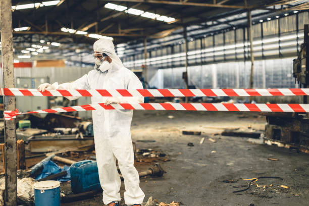 Professional Sewage Cleanup technician working in Gerton, NC
